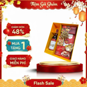 Hộp quà tết Tiệm Gói Ghém xuân như ý ( Có rượu vang )