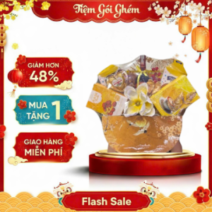 Giỏ Quà Tết Tiệm Gói Ghém Xuân Như Ý Sắc Vàng May Mắn