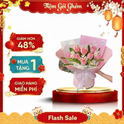 Hoa kẽm hồng trắng Tiệm Gói Ghém